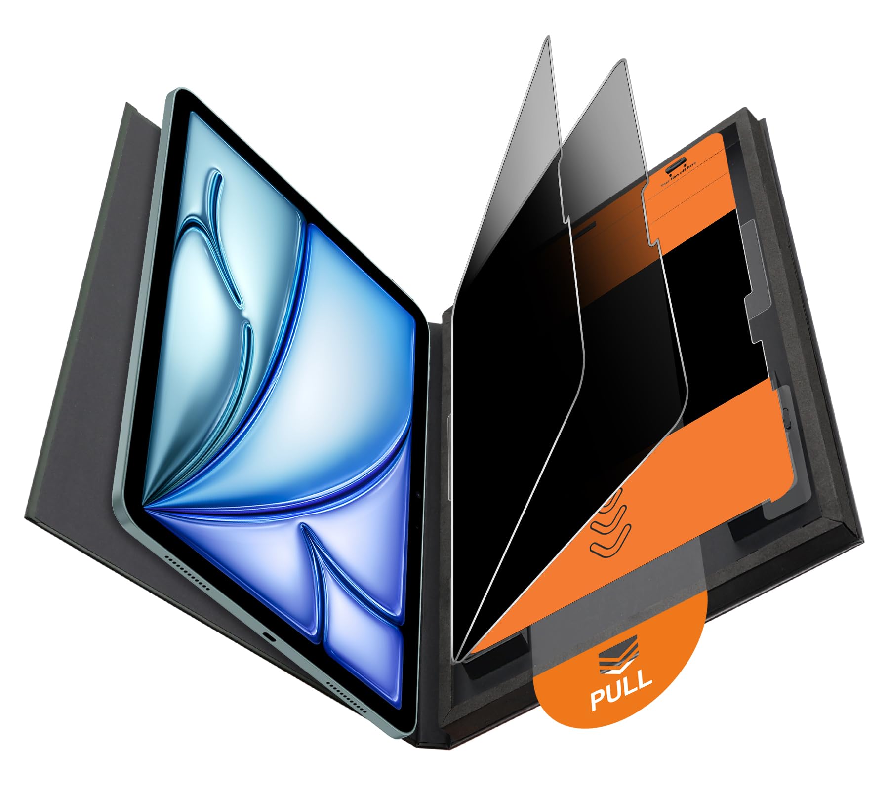 Photo 1 of OMOTON 2 Pack Privacy Screen Protector for iPad Air 13 Inch M3/M2 (7th/6th Generation, 2025/2024), Anti-Spy Tempered Glass with Easy Installation Tray, Case Friendly/Apple Pencil Support