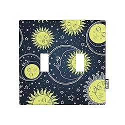 Pznen Sun And Moon Double Toggle Switch Covers