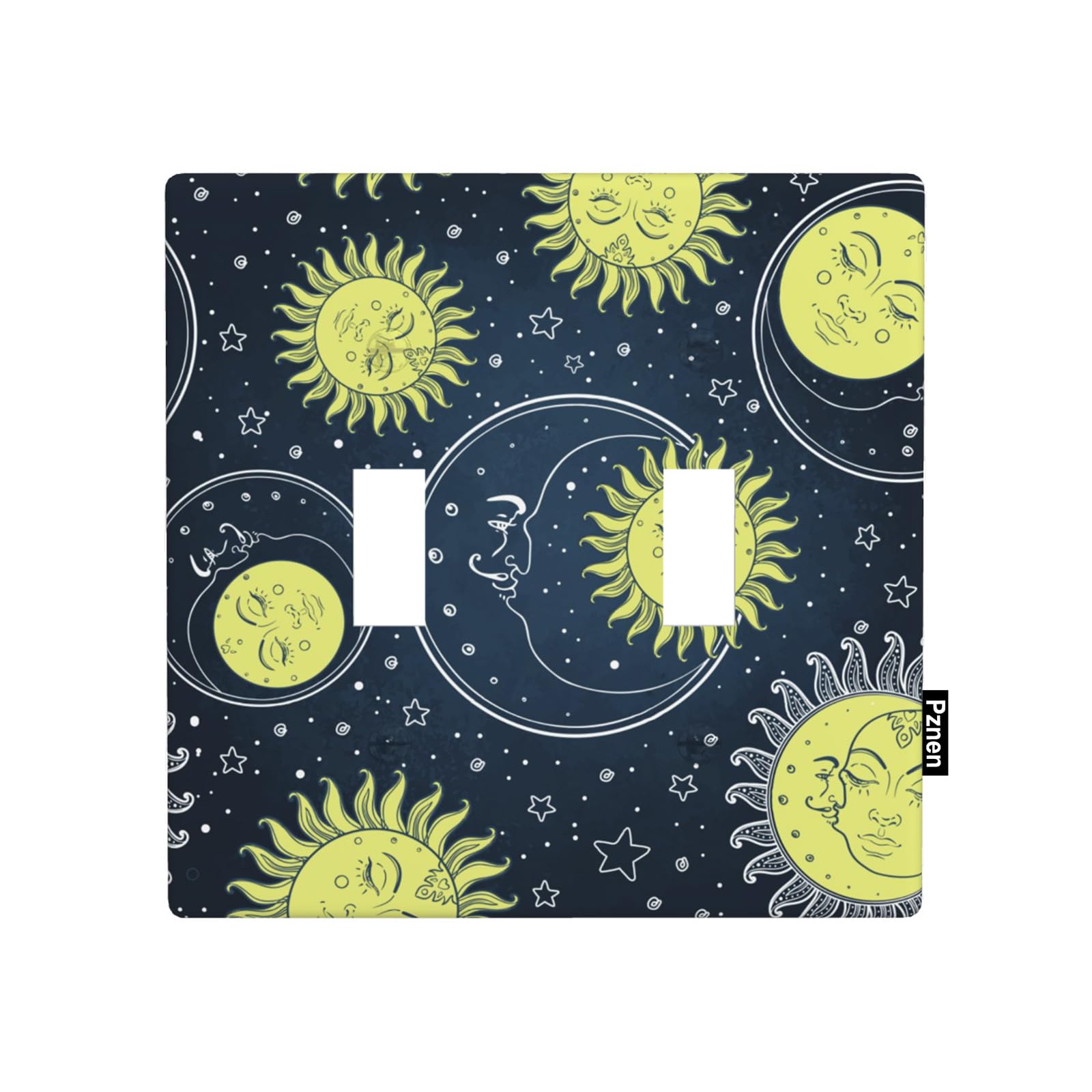Pznen Sun And Moon Double Toggle Switch Covers