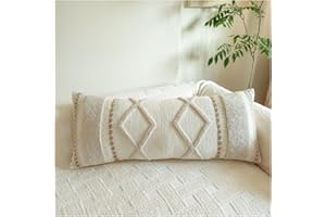 Yumanman Boho Lumbar Pillow Cover 14x36 Long Body Decorative Throw Pillow Covers Rectangular Soft Tufted Farmhouse Cushion Co