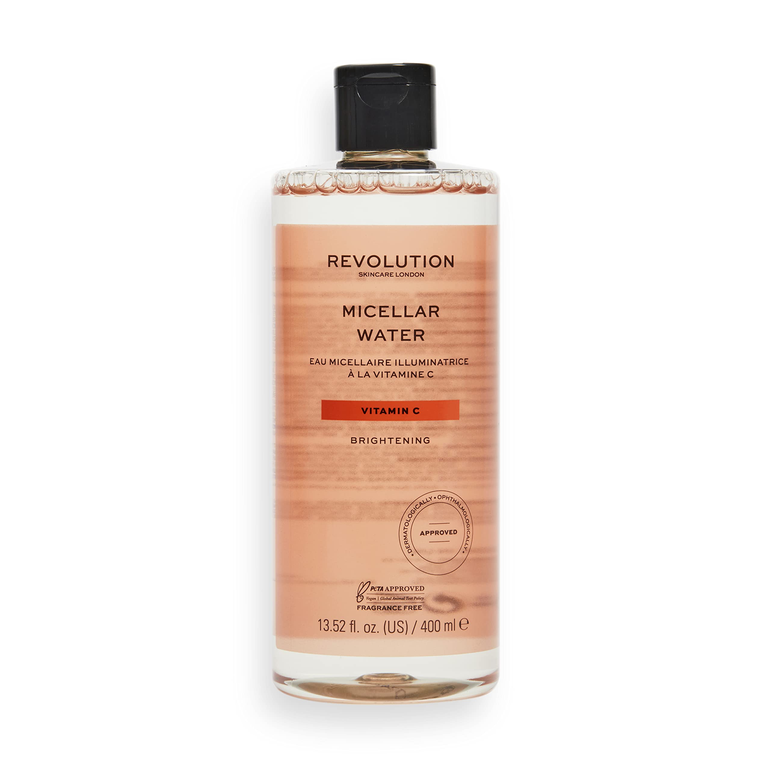 Revolution Beauty London Skincare, Vitamin C Brightening, Micellar Water, Makeup Remover, 400ml