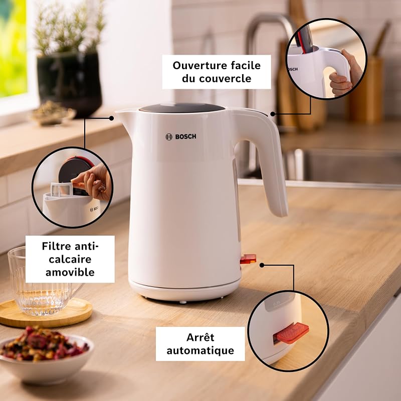 Bosch TWK2M161 MyMoment - Bouilloire électrique, Triple sécurité