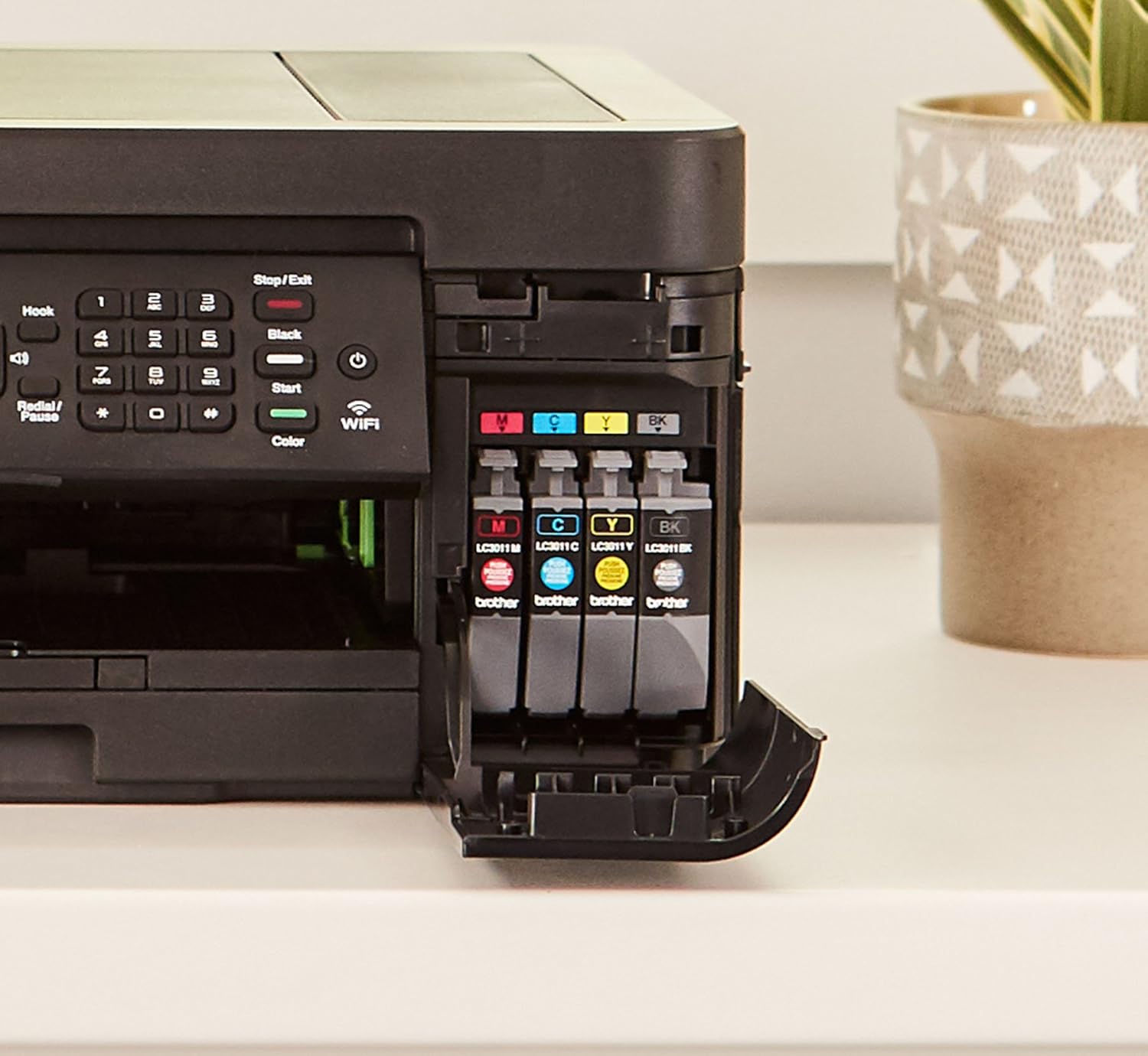 Brother Wireless All-in-One Inkjet Printer, MFC-J491DW, Multi-function Color Printer, Duplex Printing, Mobile Printing, Dash Replenishment Enabled, Black, 8.5 (MFCJ491DW): Office Products