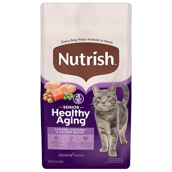 NUTRISH SENIOR HEALTHY AGING DRY CAT FOOD, CHICKEN,...
