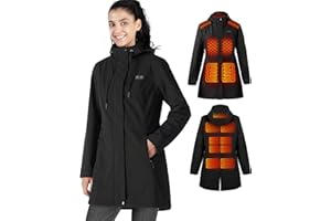 bailinghai Heated Jackets for Women,15 Heat Zones Women's Heated Jacket with Bαtterγ Pack, Lightweight Softshell Jacket