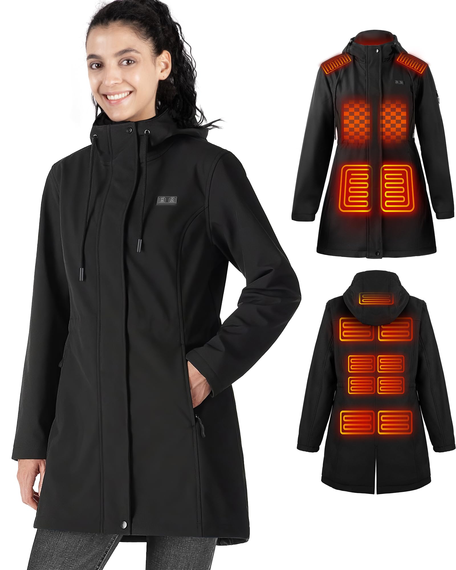 Photo 1 of bailinghai Heated Jackets for Women,15 Heat Zones Women's Heated Jacket with B?tter? Pack, Lightweight Softshell Jacket