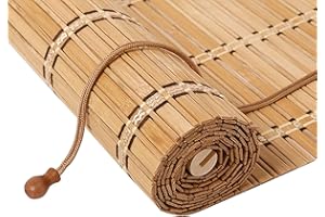 BAYUE Bamboo Blinds, Easy to Install Bamboo Shades for Indoor Windows, Custom Sizes Roller Shades for Indoor Windows, Roll Up Blinds Indoor Outdoor Patio
