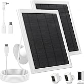 Ring Solar Panel,8W Ring Solar Charger Compatible with Stick Up Camera & Pro, Spotlight Plus & Pro, Stick Up, Spotlight Cam Battery,9.35ft Long Cable with USB-C for Outdoor Cameras(2Pack White)