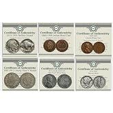 Rare USA Coin Set (6) Mercury Dime Buffalo, V Nickel, Indian Wheat &amp; Steel Cent USA