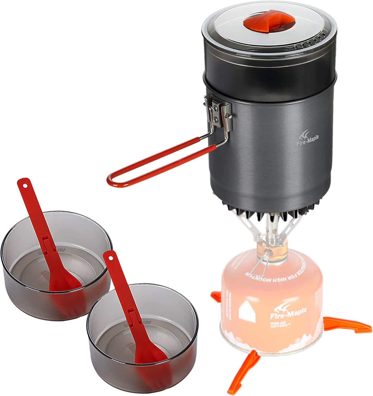 Firemaple Island Steamer Kit, Deluxe Outdoor Cookset with Steamer Cooking Basket Camping