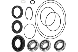 JAVIK Rear Left Axle Wheel & Brake Drum Bearing Seals Kit for Honda Rancher 350 400 Foreman 400 450 500 Rubicon 500, OEM# 91057-HA0-681 91252-HM7-003 91055-HN5-681
