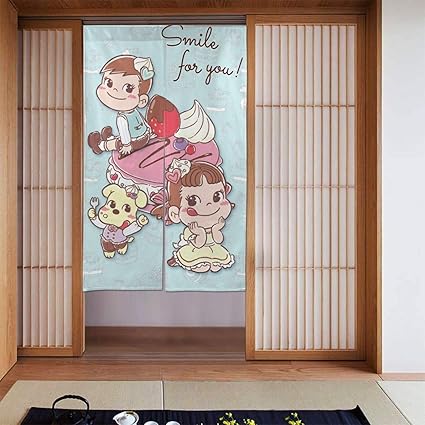 Amazon ペコちゃん のれん 間切り 壁飾り 目隠し ロング キッチン おしゃれ 遮光 部屋 玄関 キッチン 飲食店 アニメ キャラクター 幅86cm 丈143cm 一枚入り のれん オンライン通販
