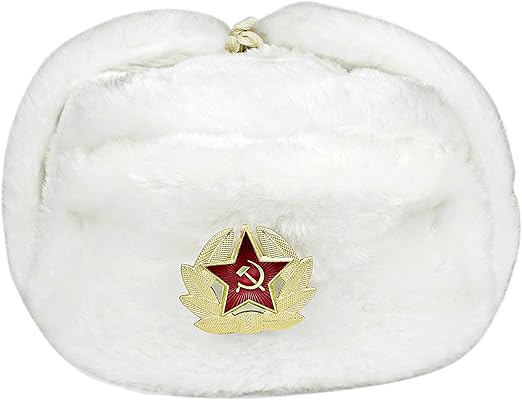 Gorro Ruso Ushanka De Invierno Con Placa - Acolchado Y Con Orejeras