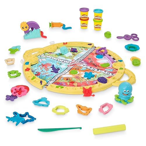 Play-Doh Fold and Go Playmat Starter Playset for Toddlers, Non-Toxic Modelling Compound Set, Creative Toys for 3+ Year Old Kids