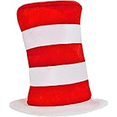 Bold Red & White Dr. Seuss Cat in the Hat - One Size Fits Most (1 Pc.) - Premium Quality Material - Perfect for Costumes and Themed Parties