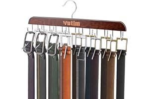 Belt Hooks, Vutim Belt Organizer, 14 Swivel Quality Hooks, Belt Hanger Closet Belt Hanger, Space Saving Closet Belt Organizer for Belts, Ties, Vests, Bras, Hats