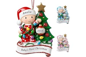 Personalized Babys First Christmas Ornaments 2025 - Customized Christmas Ornaments for Baby, Baby 1st Christmas Ornaments Cus