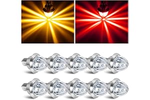 10PCS Mini Watermelon Lights, 3/4 Inch Dual Revolution Amber Turn Signal Marker to Red Auxiliary LED Watermelon Light, IP65 W