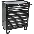 nifoti 7 Drawers Tool Cart on Wheels,Multifunctional Rolling Tool Chest Tool Storage,Drawers Rolling Tool Trolley Organizer Tool Case for Garage,Warehouse,Workshop,Repair Shop (7 Drawers-29.9"H-Black)