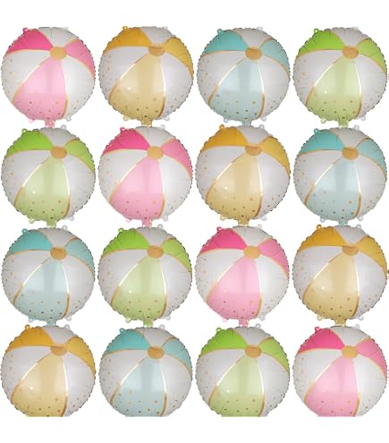 AMOR PRESENT Lot de 12 balles de plage gonflables en vrac, roses et blanches, en PVC, 22,9 cm, pour enfants, piscine, fête de plage