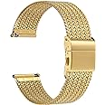 WOCCI Elite Metal Watch Band for Women and Men, Mesh Woven, 316L Stainless Steel, Quick Release, Fold Clasp, Strap Width 14mm 16mm 18mm 20mm 22mm