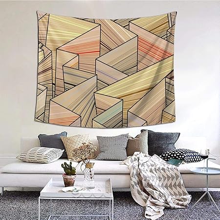 Amazon Co Jp 幾何学模様 タペストリー 掛ける絵 おしゃれ壁飾り 多機能装飾用品 窓カーテン 個性ギフト新居祝い 部屋飾り 60x50inch 150x130cm Generic