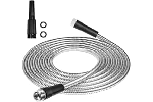 AQJBH Garden Hose 50Ft, 304 Stainless Steel Metal Garden Hose, Flexible Hose Kink Free Tangle Free Pet Proof & Lightweight, Water Hose for Yard Outdoor RV