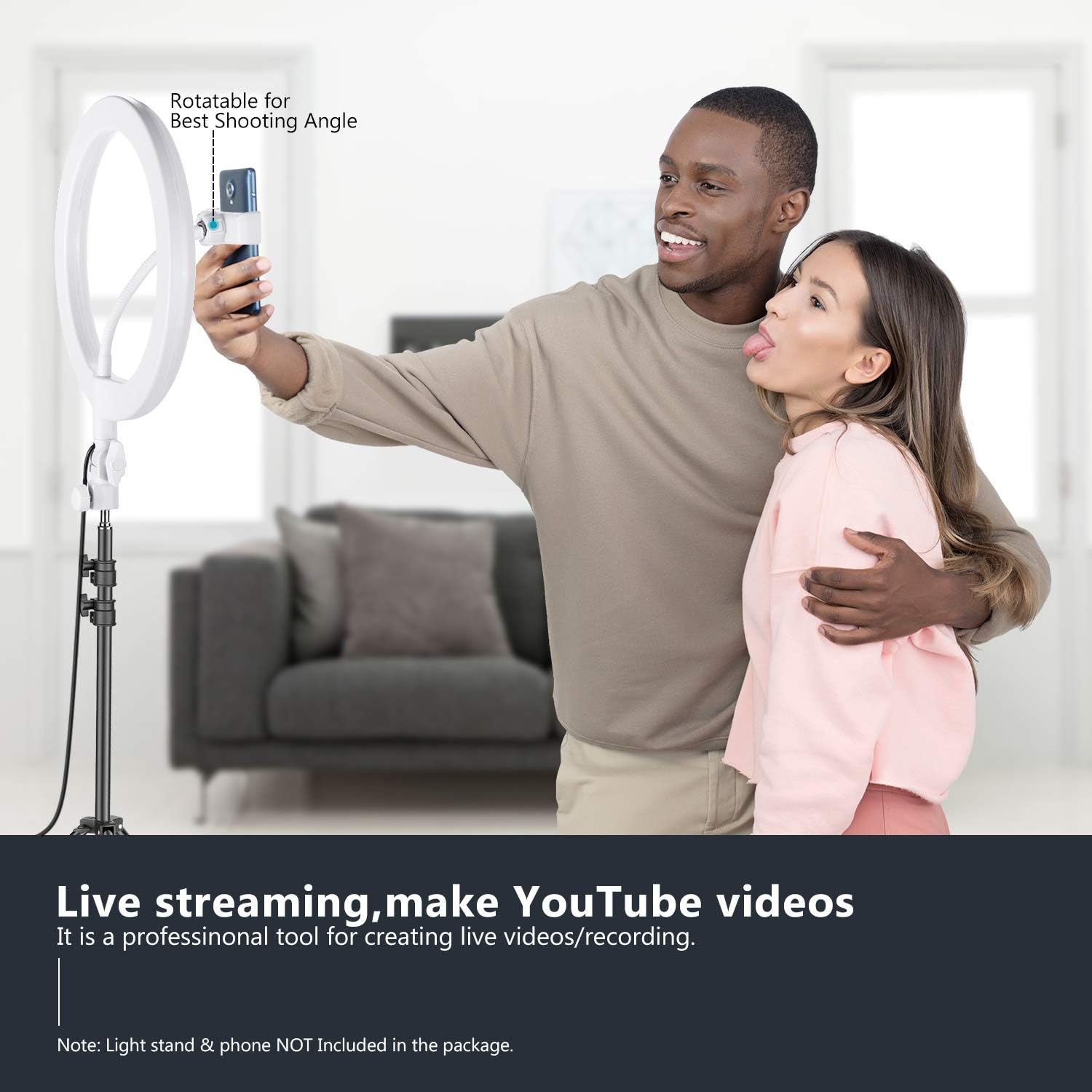 Neewer LED Ring Light, Table Top 10-inch USB Ring Light, Color Temperature 3200K-5600K 3 Light Modes with Flexible Smartphone Stand for Streaming Makeup YouTube Video Shooting Phone Selfie Photography : Camera & Photo