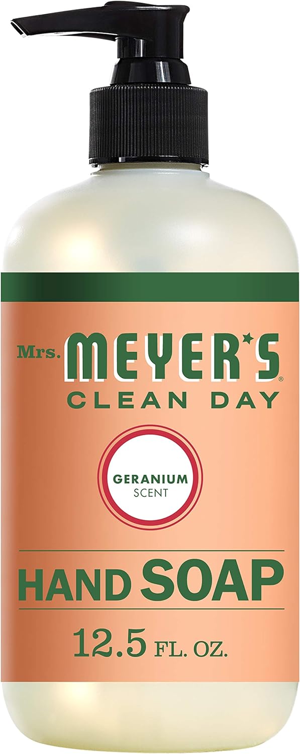 Mrs. Meyer's Clean Day Liquid Hand Soap, Cruelty Free and Biodegradable Hand Wash Made with Essential Oils, Geranium Scent, 12.5 oz Bottle: Health & Personal Care