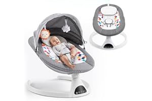 Soobaby Baby Swing for Infants,Electric Bouncer for Babies,Portable Swing for Baby Boy Girl,Indoor Baby Rocker with 5 Sway Speeds,Music and Bluetooth