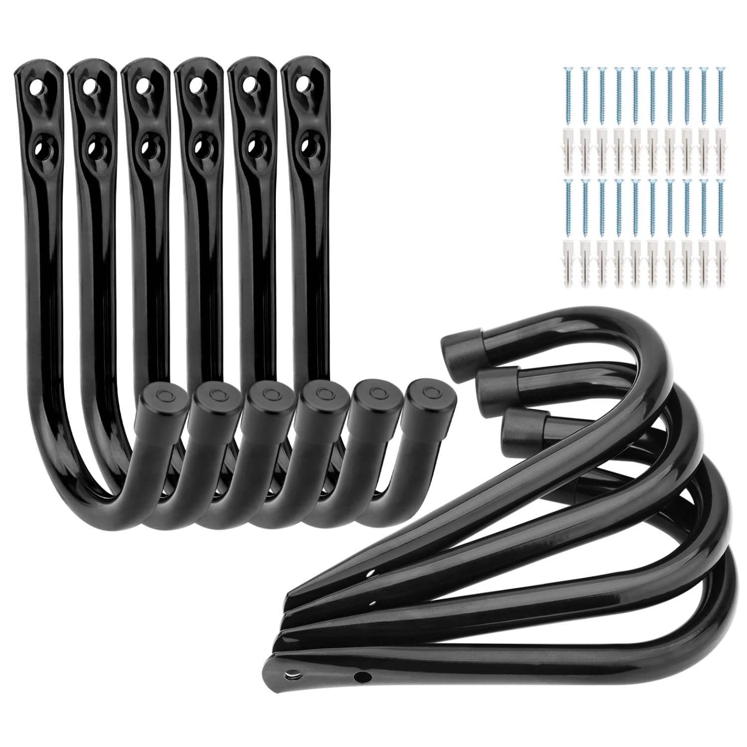 pipabiba Heavy Duty Storage Garage Hook, 10 Pack Utility J Hooks, 8.8cm Wall Mount Hanger for Storage Garden Tools (14.5cm x 8.8cm)