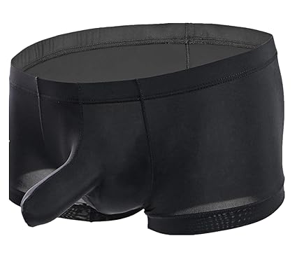 WLITTLE Herren Slip Unterwäsche Unterhose Ice Silk String mit Penishülle Briefs Tanga Slips Reizwäsche