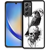 Goodsprout Compatible with Samsung Galaxy A54 5G Case,Cross Skull Crow Moon Amazing Pattern Design Shockproof Anti-Scratch Hard PC Back Case for Samsung Galaxy A54 5G