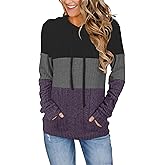 Bosmeer Hoodies for Women Casual Long Sleeve Drawstring Loose Fit Pullover Sweaters Tops for Women Trendy 2025 Fall Fashion