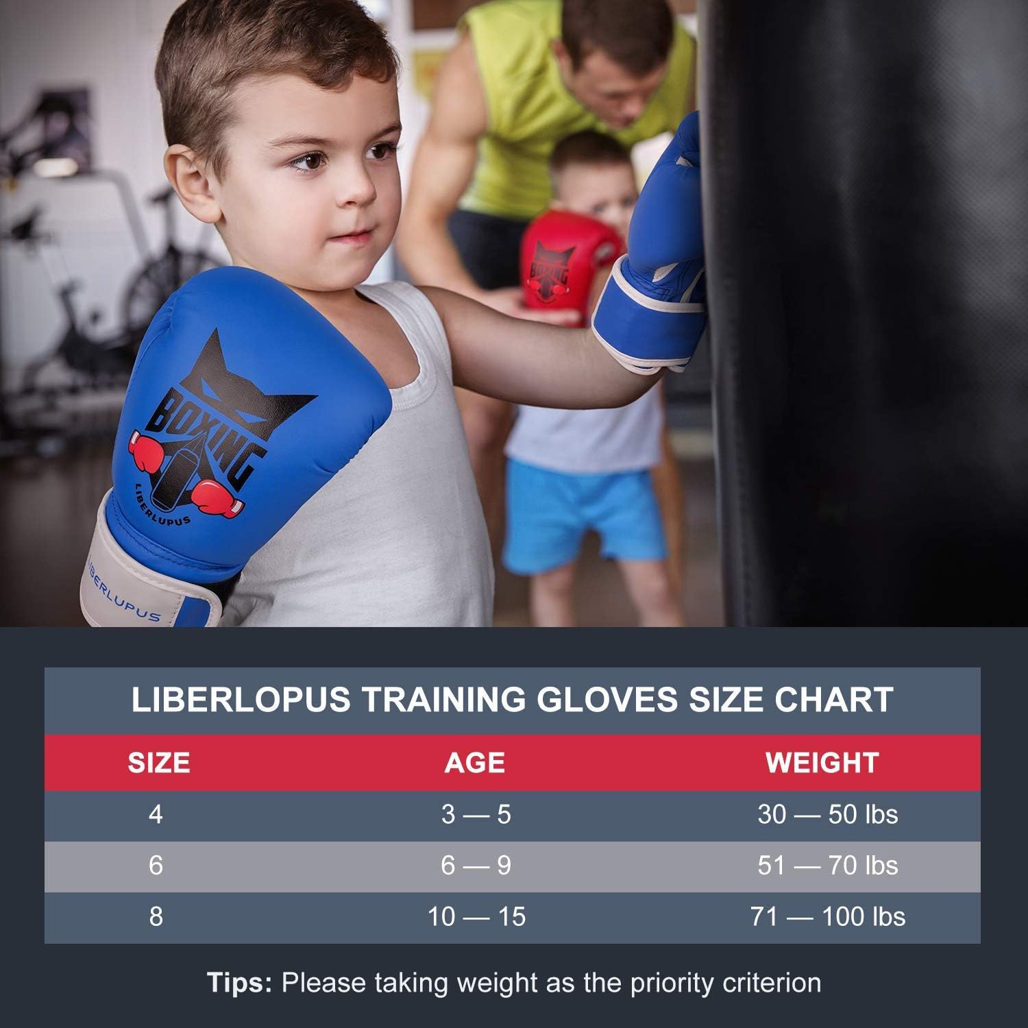 Liberlupus Kids Boxing Gloves, Boxing Gloves for Kids 3-15, Youth Boxing Gloves with Multiple Color & Size, Kids Boxing Gloves for Punching Bag, Kickboxing, Muay Thai, MMA : Sports & Outdoors