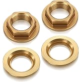 cobee 4Pcs 1/2 NPT Brass Female Lock Nut, Hex Flange Pipe Fitting | Brass Lock Nut Set, 1/2 NPT Female Thread for Water Gas Oil Lines, Plumbing Fixture Repair, Corrosion-Resistant Hex Flange