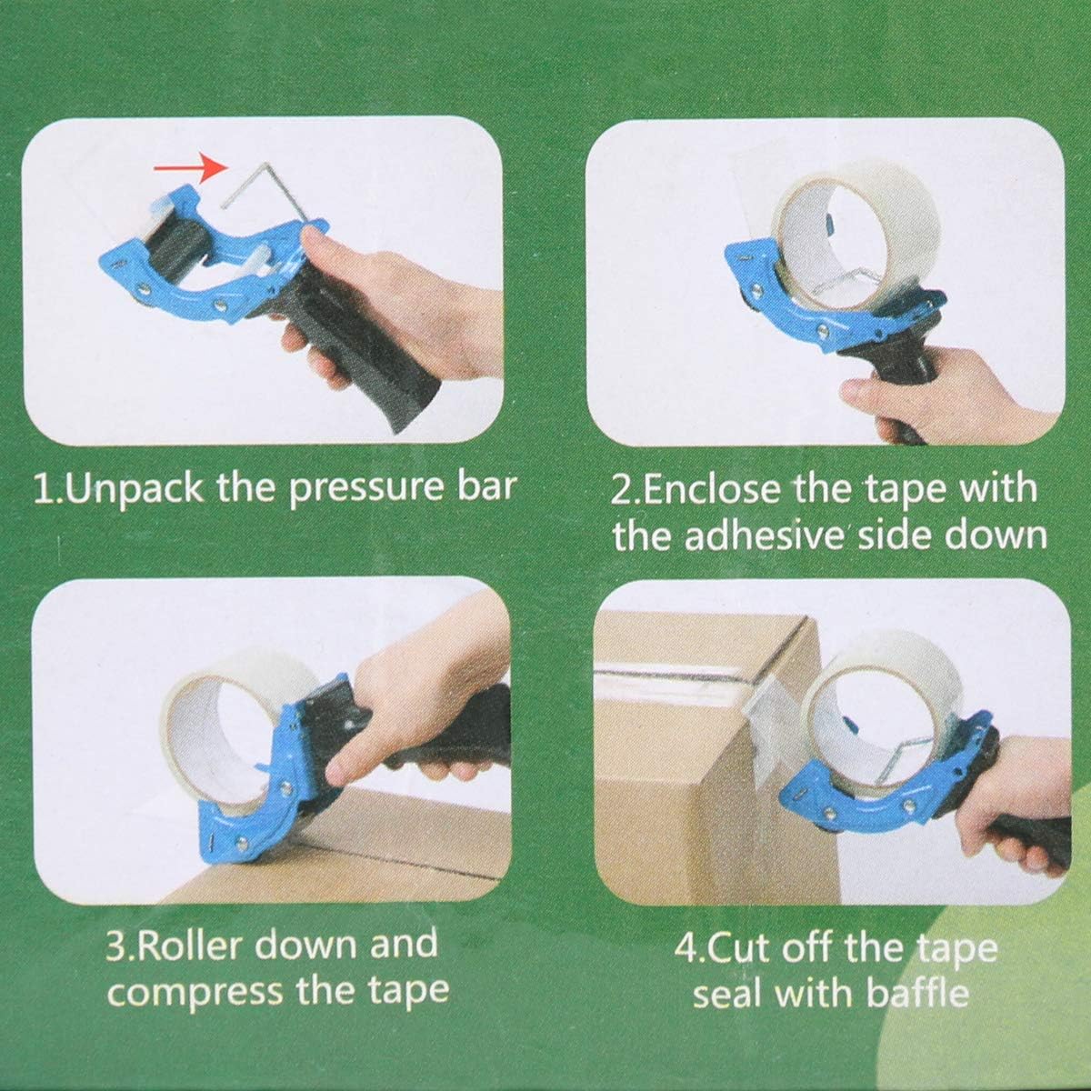 New Improved Design, Packaging Tape Dispenser with Quick Load Feature. Commercial Grade Tape Gun for Tapes Up to 3 Inch Wide. Industrial Durability. Perfect for Sealing Ship, Move, Storage Boxes. (1) : Office Products