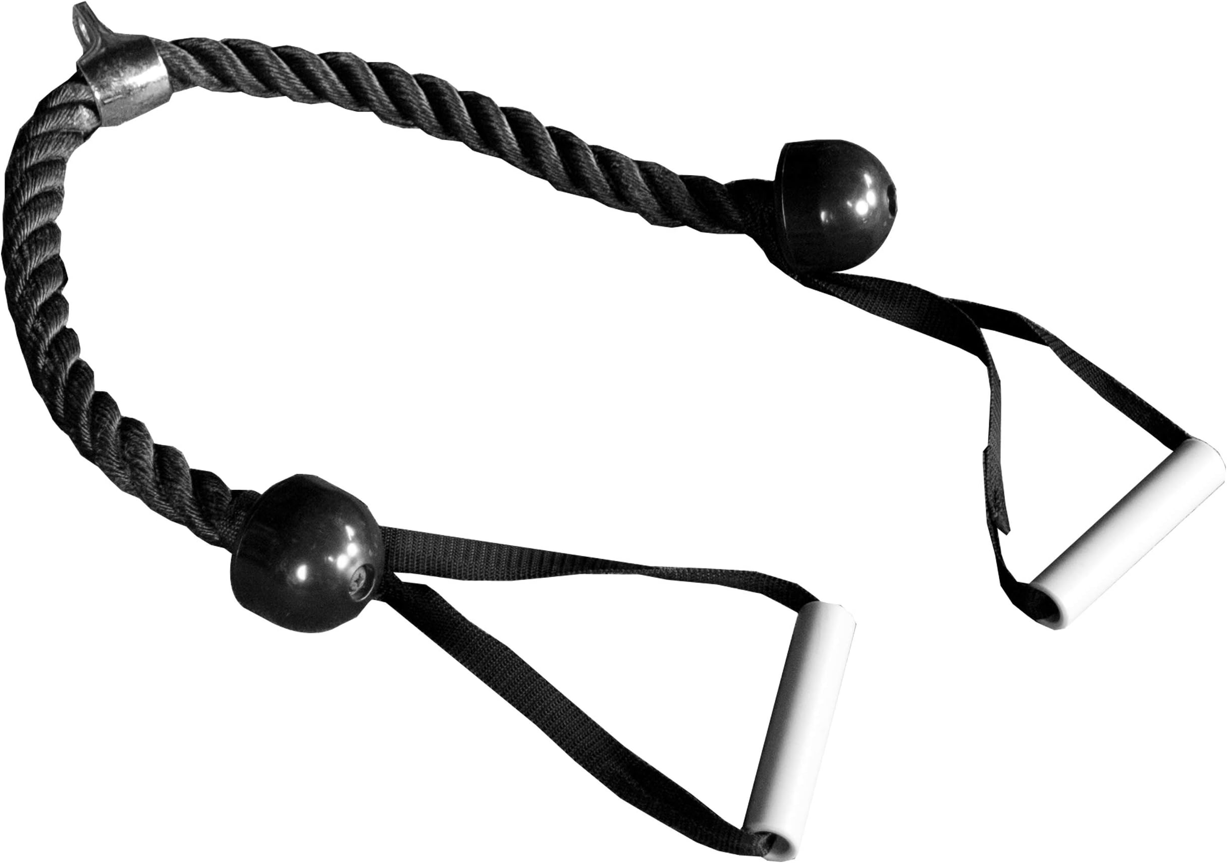 Triceps Rope Pulldown, 32-Inch Heavy Duty Coated Nylon Rope with Solid Rubber Ends and Chrome Plate