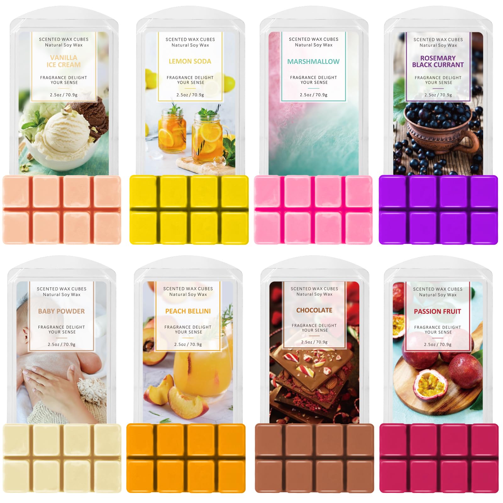 SCENTORINI Scented Wax Melts, Wax Cubes, Scented Soy Wax Melts for Wax Warmer, 8x70.9 g โ image 1