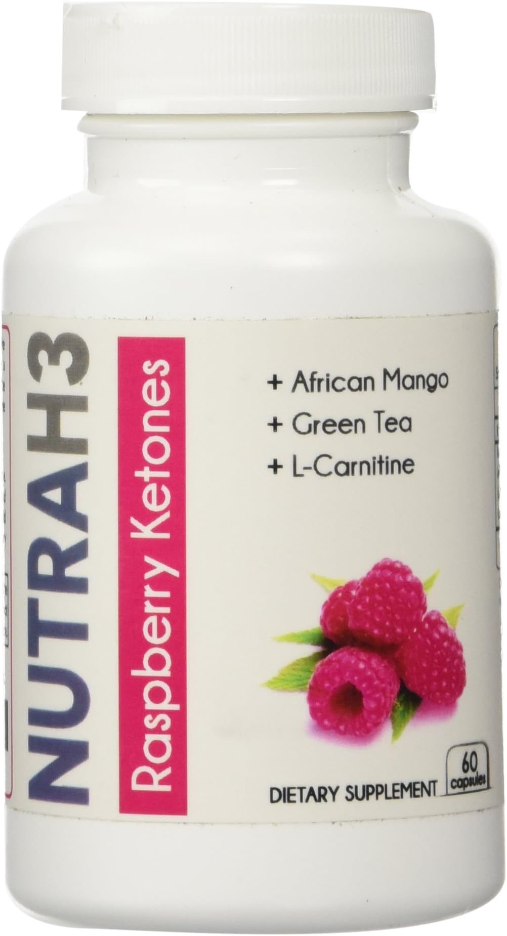 Pure Raspberry Ketones - 500mg Raspberry Ketones Per Serving + African Mango + Cacao Extract + Green Tea + L-Carnitine. Highest Quality Fresh Raspberry Ketone Weight Loss Supplement! 60 Caps