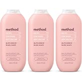 method Body Wash, Pure Peace, 18 fl oz, 3 pack | Soothing Formula, Leaves Skin Feeling Soft &amp; Moisturized, Made Without Parabens, Notes of Peony, Rose Water &amp; Pink Sea Salt