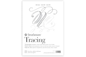 Strathmore 200 Series Tracing Paper, Tape Bound Pad, 9x12 inches, 40 Sheets (25lb/41g) - Artist Paper for Adults and Students