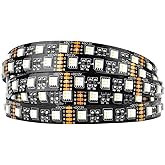 BTF-LIGHTING 5050 RGBW RGB+Warm White(2700K-3000K) 4 Colors in 1 LED Tape Light DC12V 5m 16.4ft 60LED/m Multi-Colored IP30 Black 12mm PCB for Bedroom Kitchen Home Decoration(No Adapter or Controller)