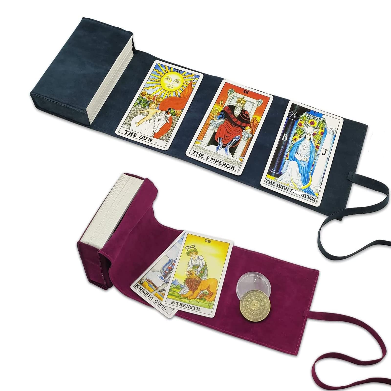 3PCS Witchcraft Supplies Set Contains Velvet Tarot Bags Tarot Card Velvet Storage Bag and Decision Maker Coin to Store, Tarot Box for Storing Tarot and Oracle Cards (Tarot Cards not Included)