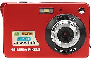 48MP Digital Camera, 8X Digital Zoom, Rechargeable Vlogging Camera with 2.7 Inch LCD Screen, Built in Fill Light