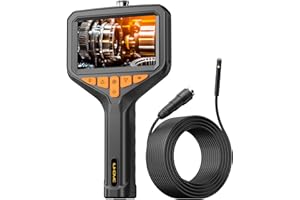 ILIHOME 5.5mm Dual Lens Endoscope Camera with Light, 16.5ft Cable Handheld Digital Borescope with 4.3'' IPS Screen, Inspection Camera 1080P Lens with Adjust LED Lights, IP67 Waterproof Scope for Swer