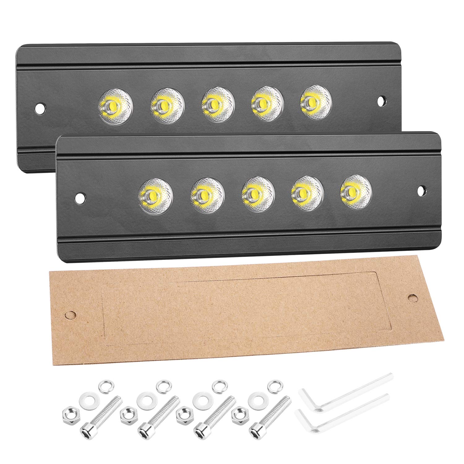Auto Power Plus Flush Mount LED Pods, 2pcs 50W LED Fog Lights Flush LED Light Bar Off Road Driving L