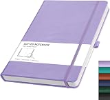 RETTACY Dotted A4 Notebook Journal 192 Pages Faux Leather Cover Purple