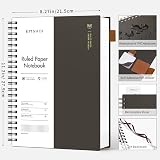 EMSHOI A4 Notebook 300 Pages Spiral 100gsm PVC Cover 21.5x27.9cm Coffee view 2
