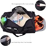 KASIBON Gym Bag with Shoes Compartment Wet Pocket Travel Duffle view 3